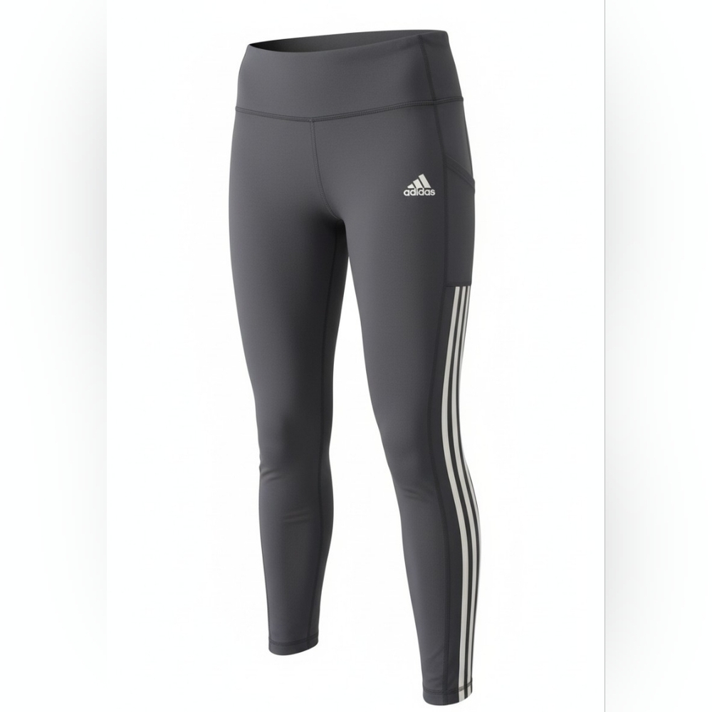 Adidas Black Leggings with White Stripes